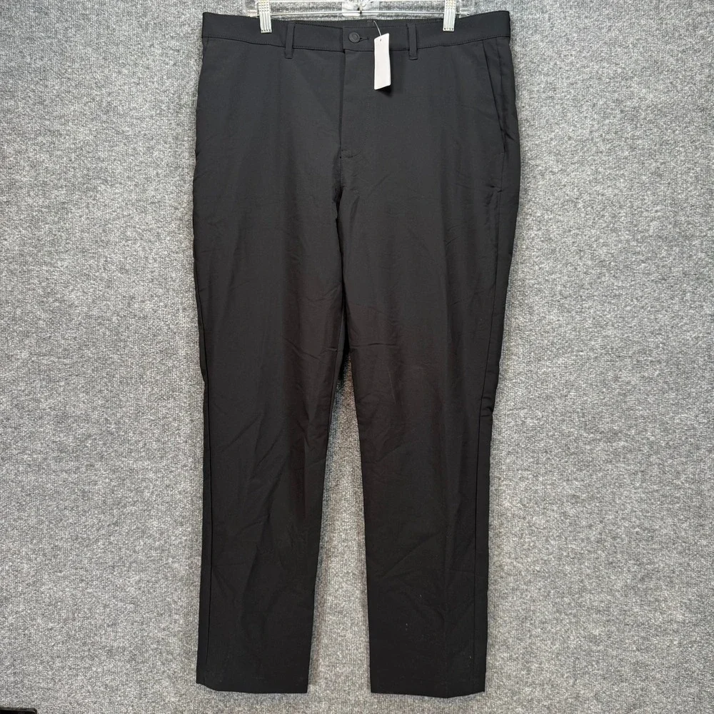 Banana Republic Core‎ Temp Pants Mens 36x32 Black Performance Golf Chinos NEW